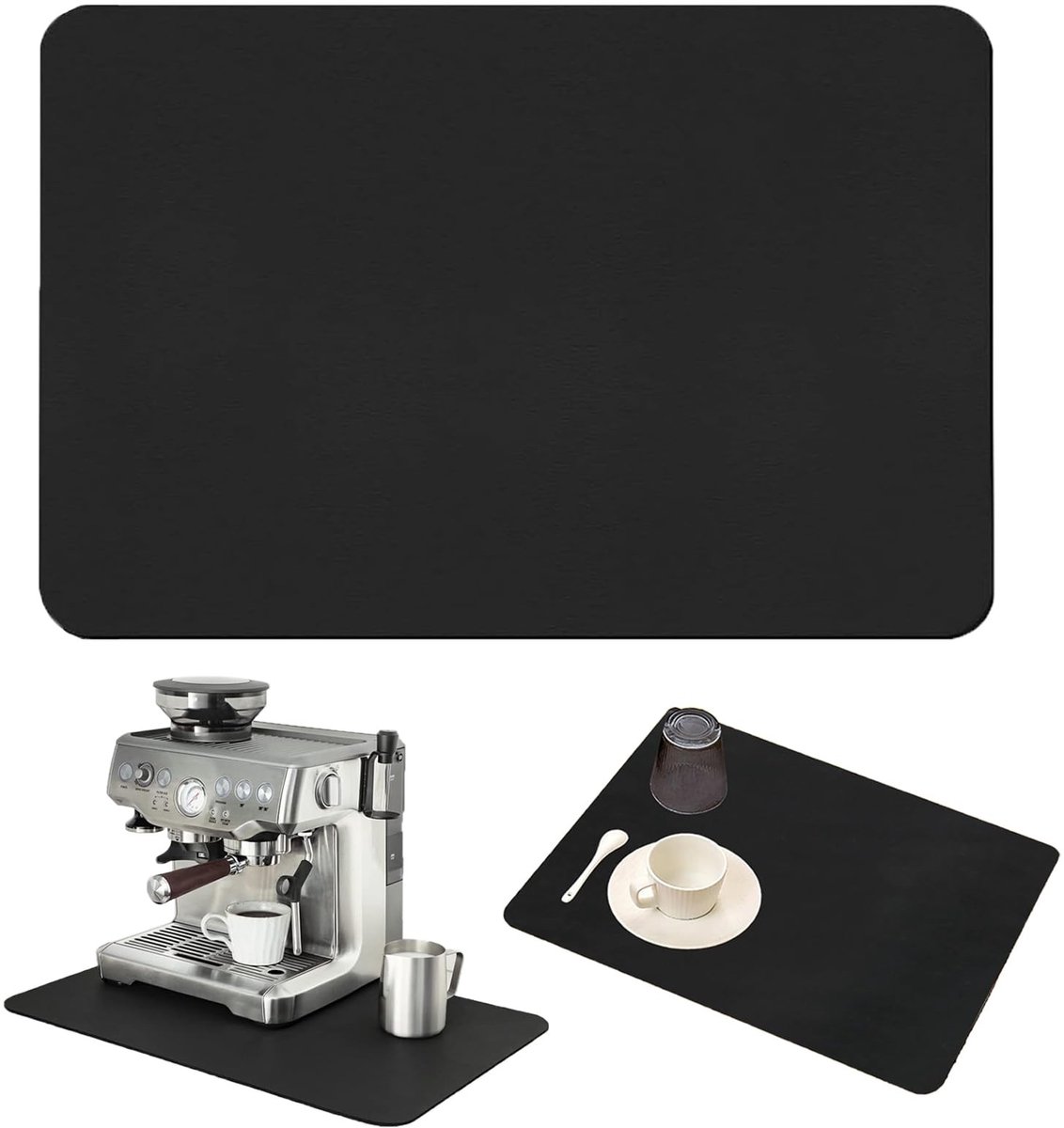 Dailygoods- Afdruipmat 60 x 50 cm - Antislip - Sneldrogend - PU-oppervlak - Zacht - Opvouwbaar - Droogmat