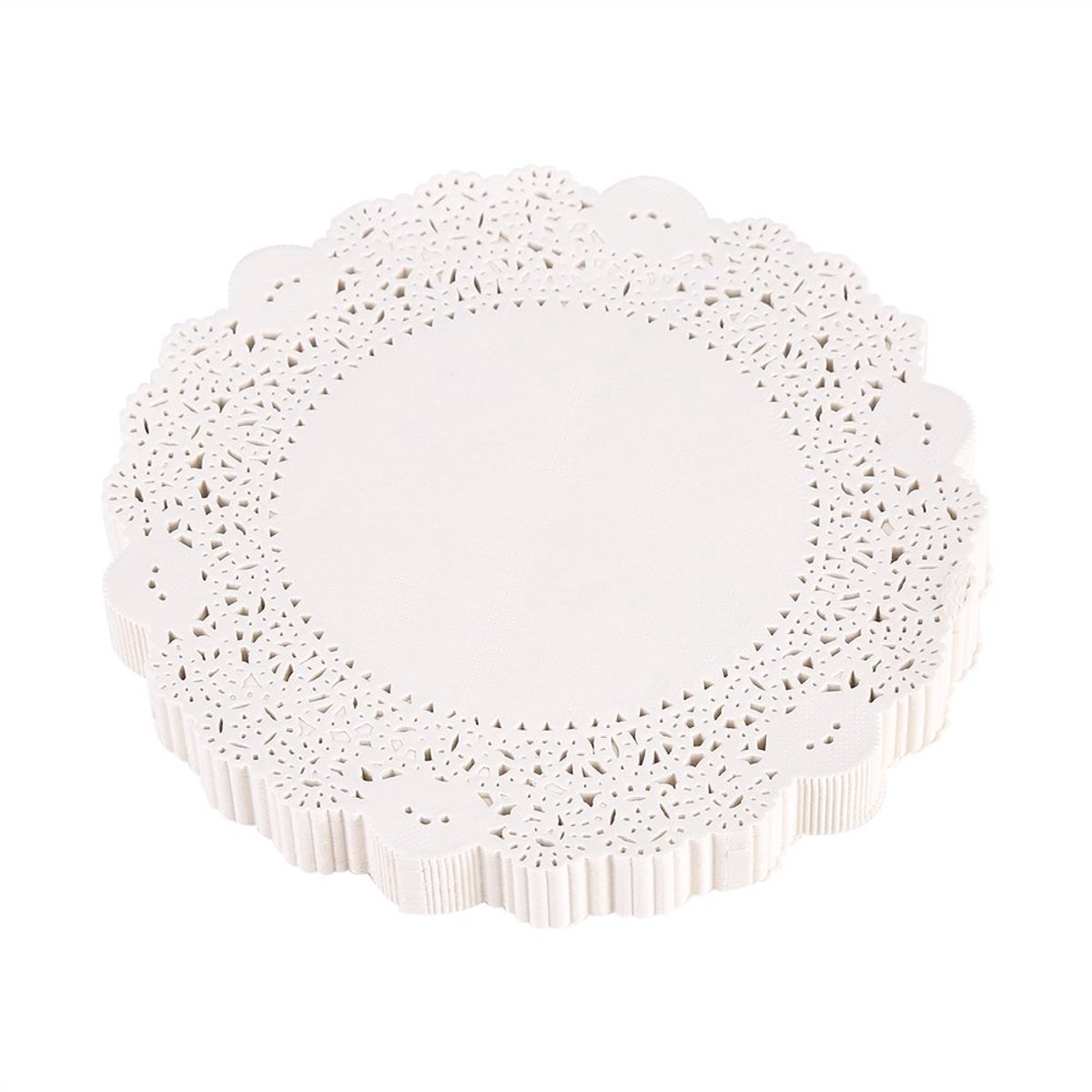 Dailygoods- Papieren Kleedjes 180 Stuks - Ronde Placemat - Voedseldecoratie - Bruiloft/Verjaardag - Knutselen - Diameter 10,5 Inch - Doilies
