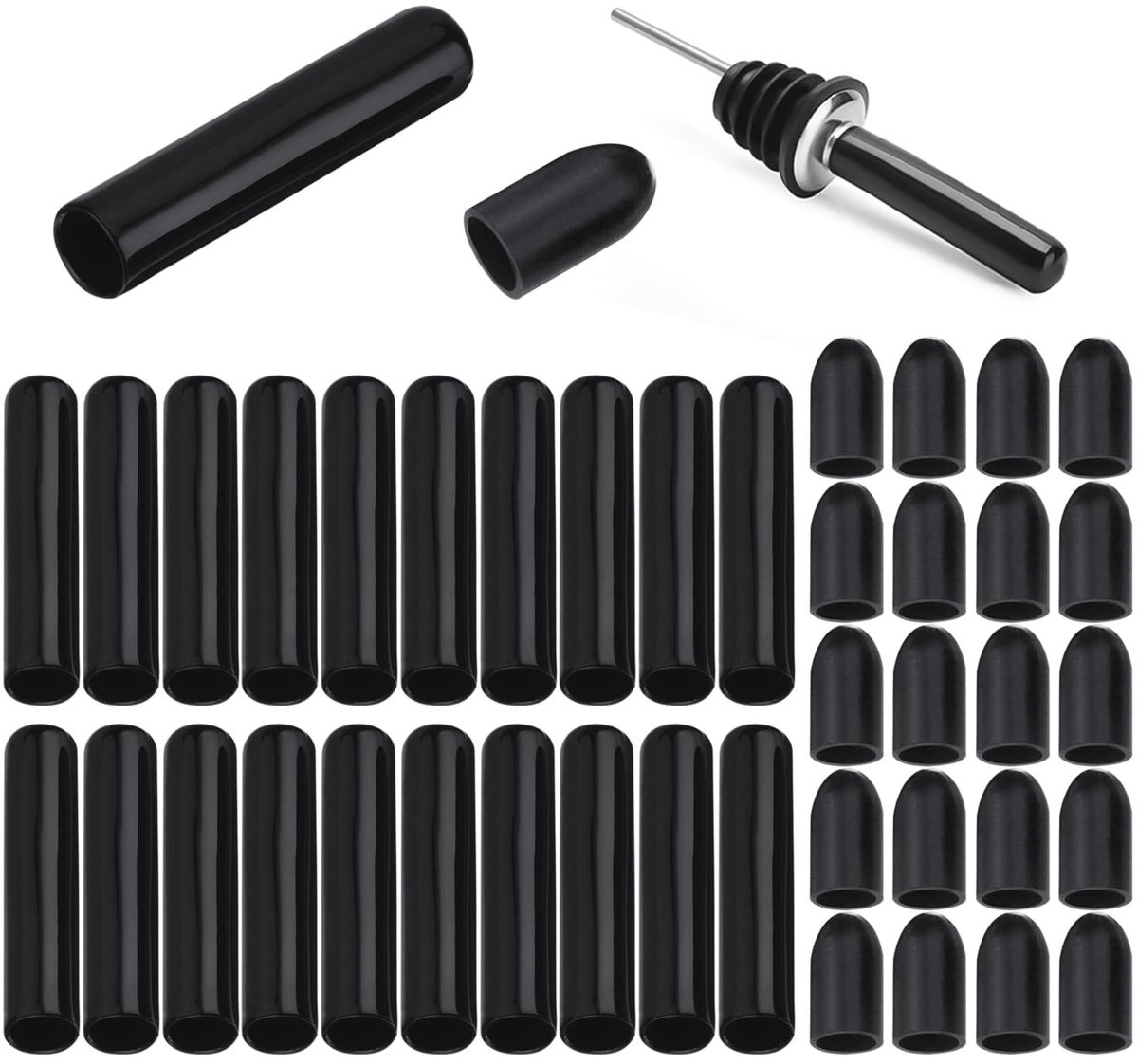 Dailygoods- Wijngauer Deksel 40 Stuks - Stofdicht - Herbruikbare Wijnhoes - Geschikt Voor Rode Wijnflessen - Gemaakt Van PVC - Gebruiksvriendelijk Ontwerp - Flesdeksel