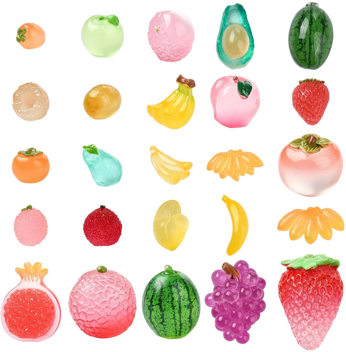 Dailygoods- Cabochons 50 Stuks - Decoratieve Hars Ornamenten - Lichtgevende Fruitornamenten - DIY Versieringen - Decoratie Woonkamer - Perfect voor Slaapkamer