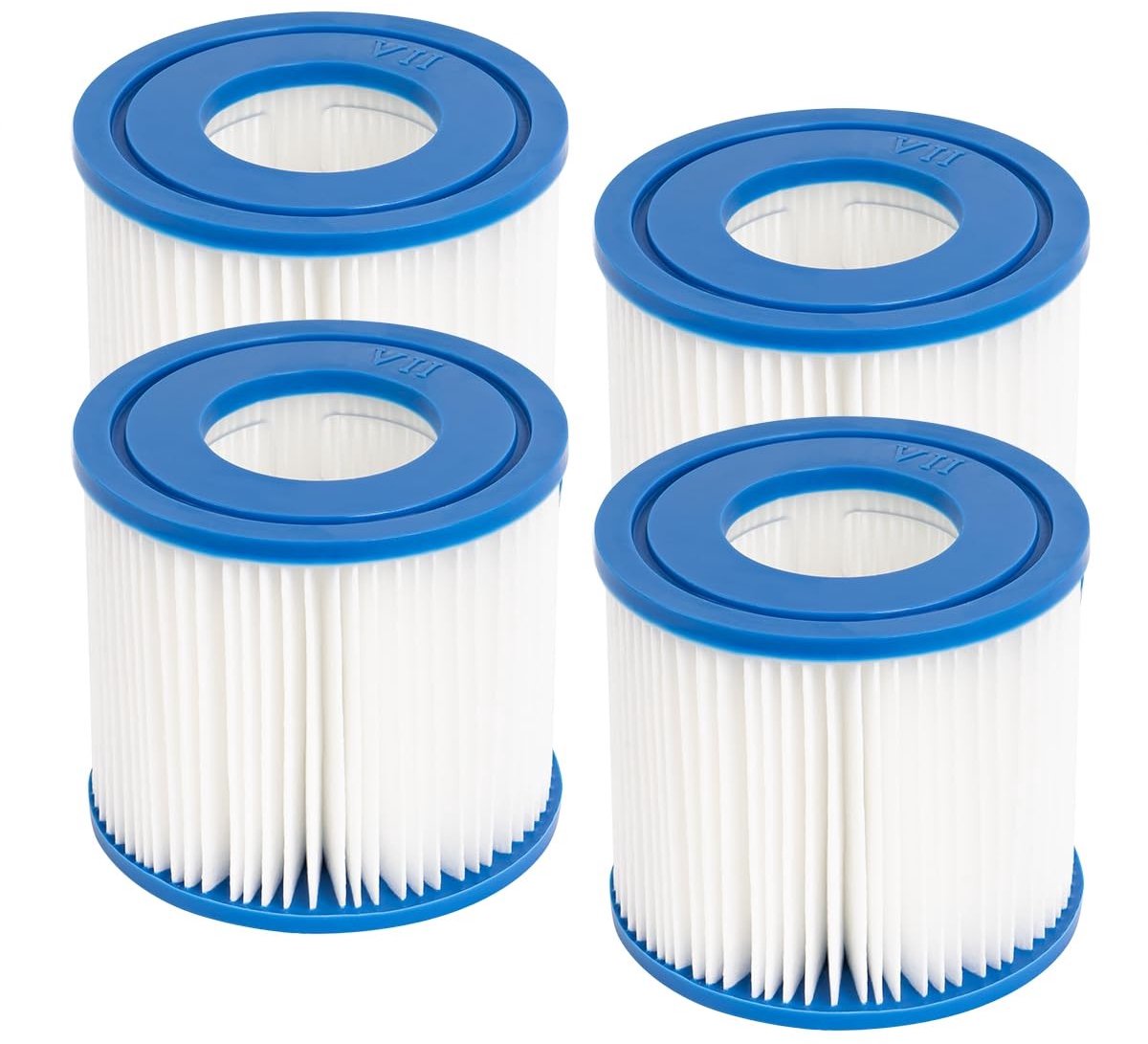 Dailygoods- Filtercartridge Pack van 4 - Compatibel met Bestway/Intex Type D/VII - Vervangende cartridgepomp - Filter voor zwembad - Effectieve vuilopname - Regelmatig vervangen voor optimale prestaties - Zwembadfilter