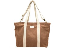 Hindbag Cesar - Schoudertas - Kaneel - Superdik 100% biologisch Katoen - 100% GOTS Katoen - strandtas - boodschappentas - Schooltas