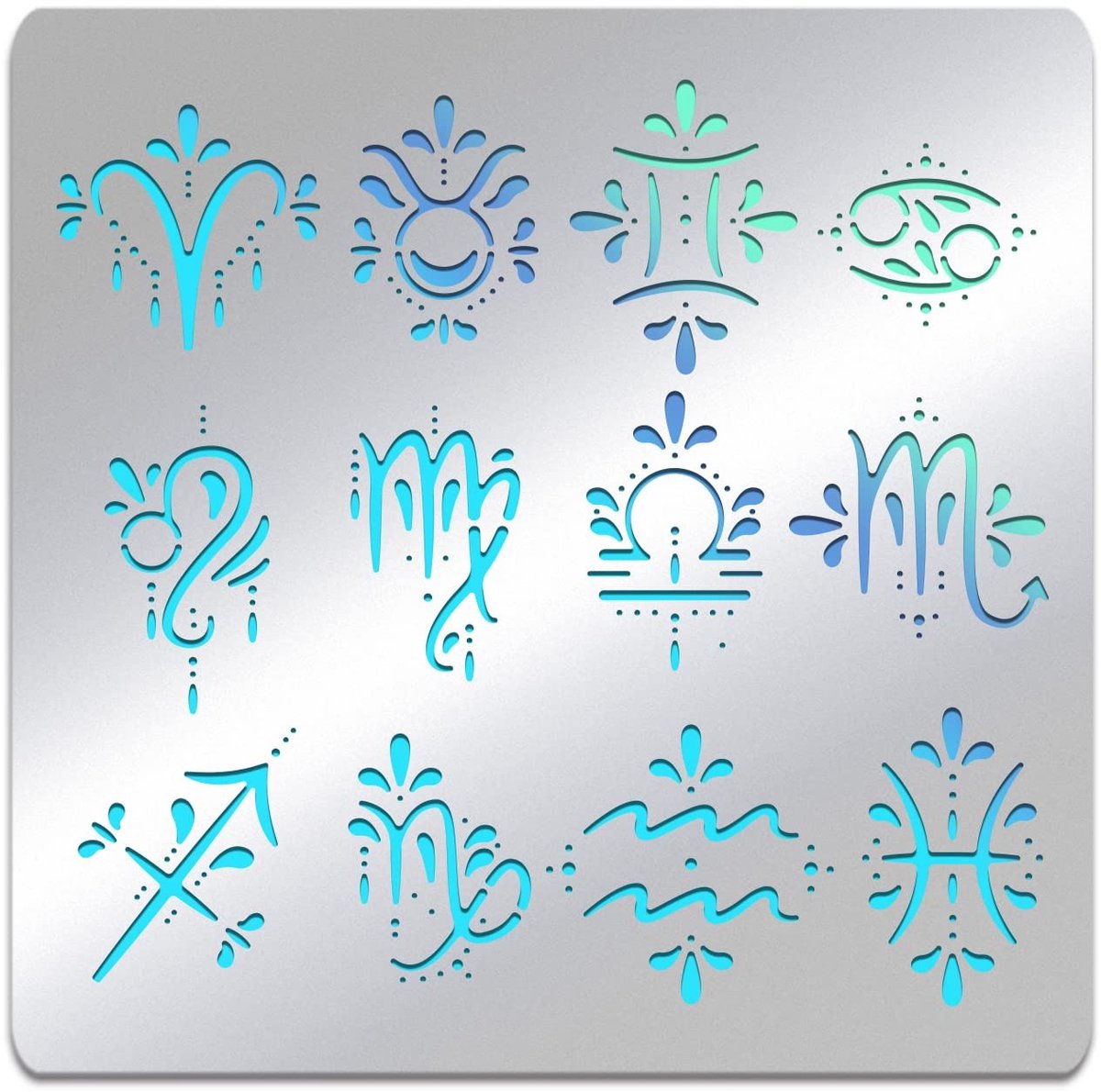 Dailygoods- Stencil Sterrenbeeld - Roestvrij Staal Sjabloon - Houtverbranding - Muurschildering - Ambachten - 15,6 x 15,6 cm