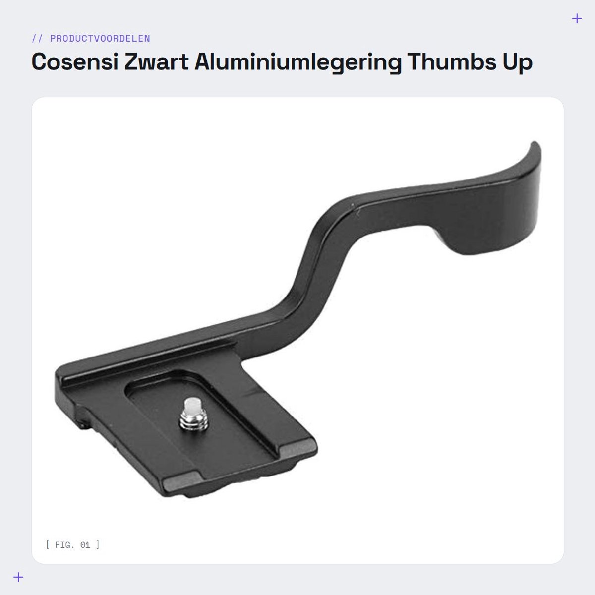 Dailygoods- Camera Handvat Zwart - Aluminiumlegering - Duimgreep - Geschikt voor Fuji XT30 - Betere Balans - Eenvoudig te Installeren - Camera Grip