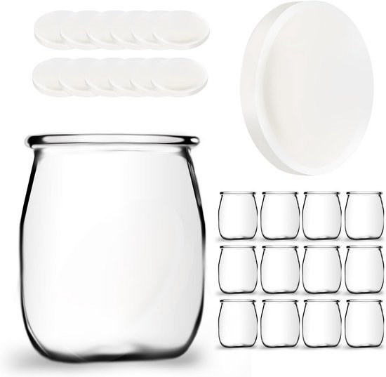 Glazen Yoghurtpotten - Conserveren Potten - Zelf Maken - Franse Productie - 12 Stuks 143ml - Transparant — afbeelding 5