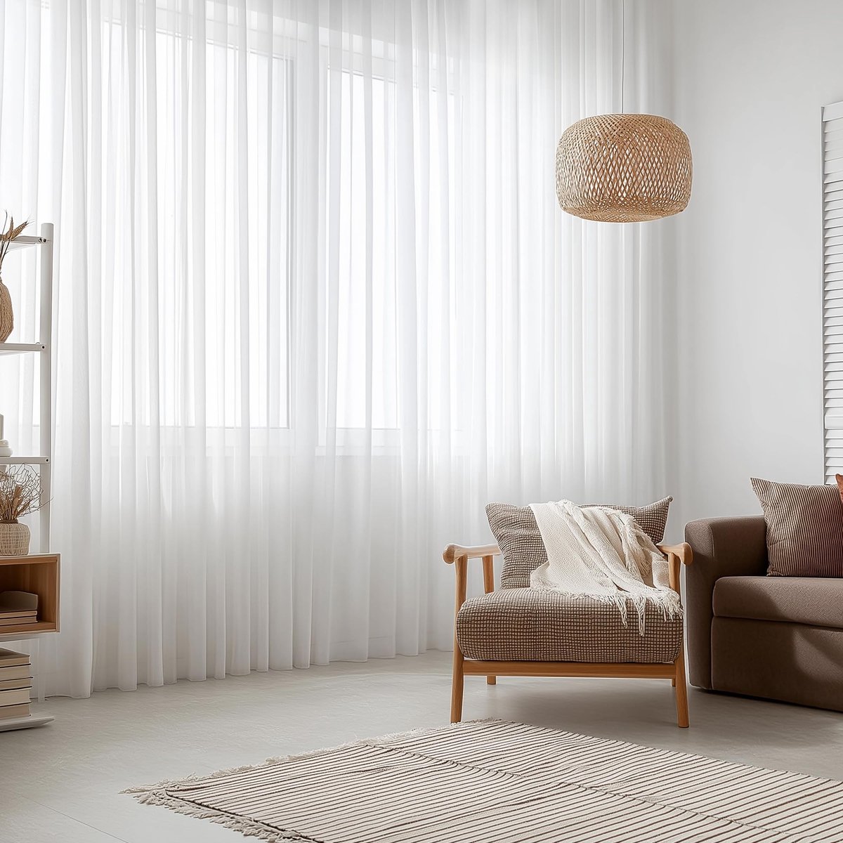 Dailygoods- Woonkamergordijnen - Transparante Vitragegordijnen - 600B x 245H cm - Haken vo