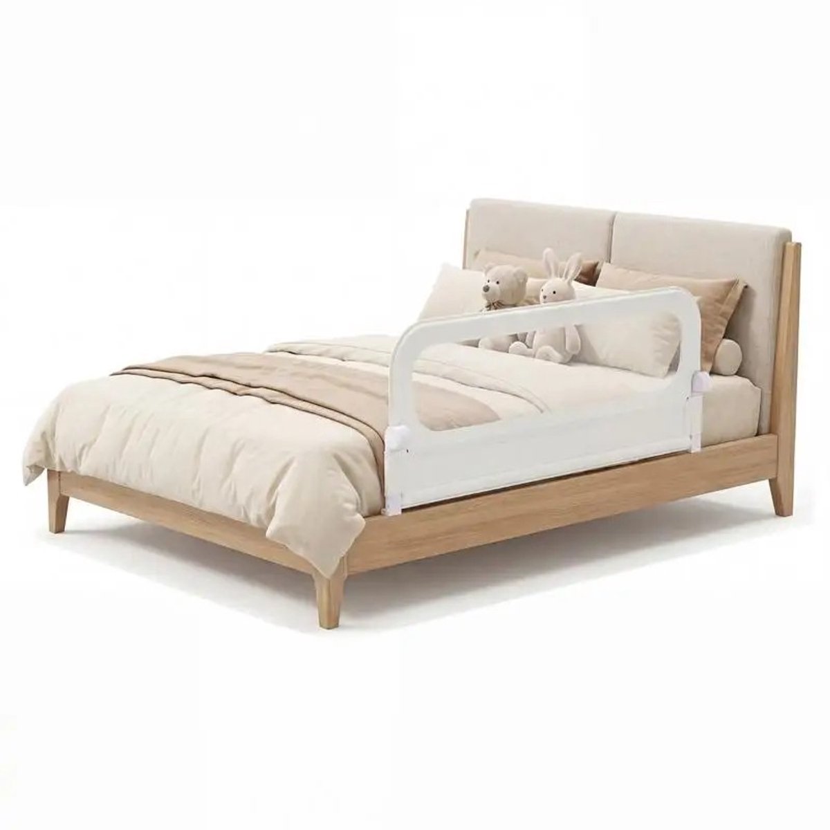 Dailygoods Opvouwbaar babybedhekje, 120 cm verstelbaar bedhekje met afneembare Oxford-stoffen hoes en stevige U-vormige