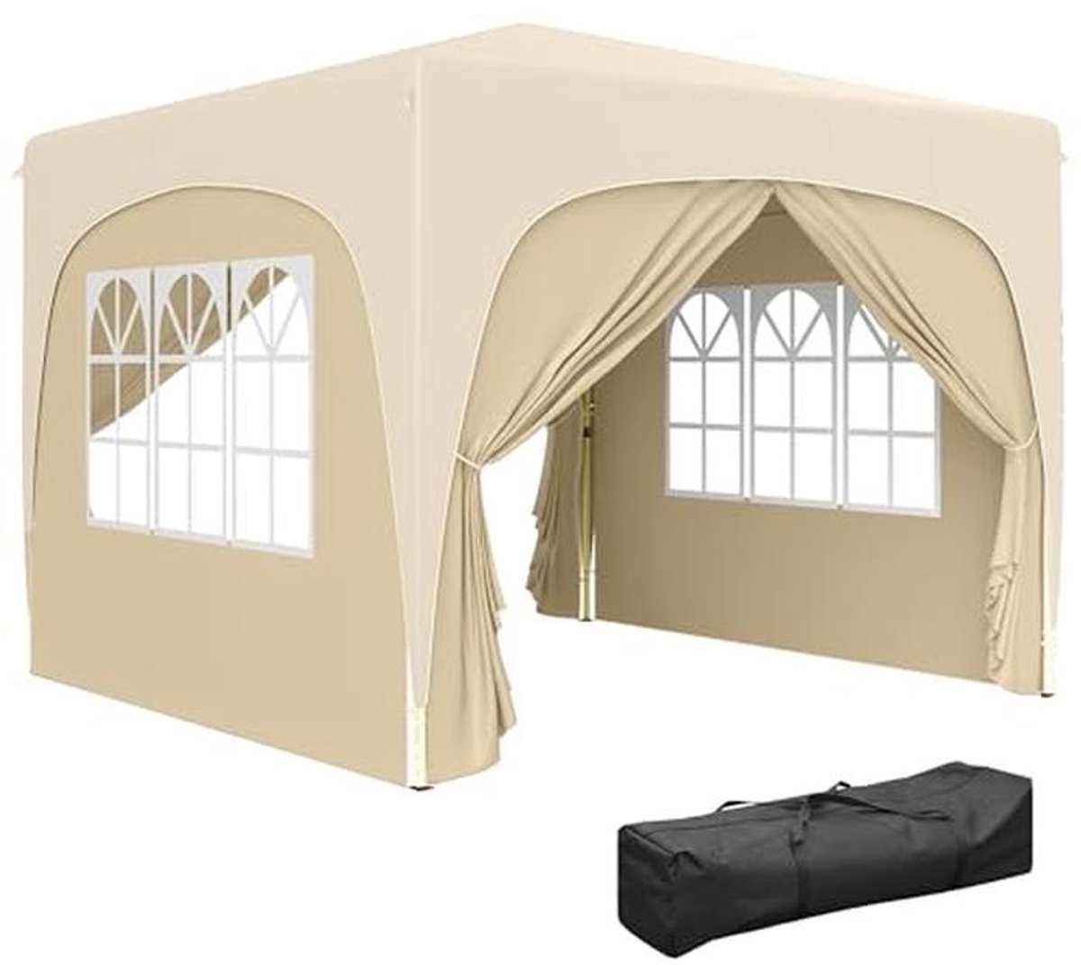Pop-up Paviljoen - Feesttent Tuin - Buitenfeesten Organiseren - UV-bescherming 50+ - 3x3 Meter - Zandkleur