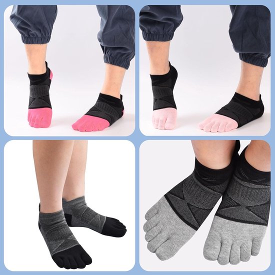 Tenen Sokken - Sportsokken - Hardlopen Fitness - Ademend Vijf Teen - 3 Paar - Unisex — afbeelding 3