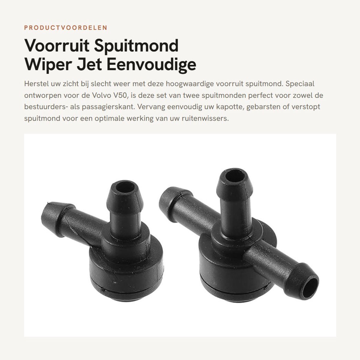 Dailygoods- Spuitmond Voorruit - 2 Stuks - Kunststof - Zwart - 23x22x13mm / 33x24x13mm - Vervangend Accessoire - Ruitensproeier
