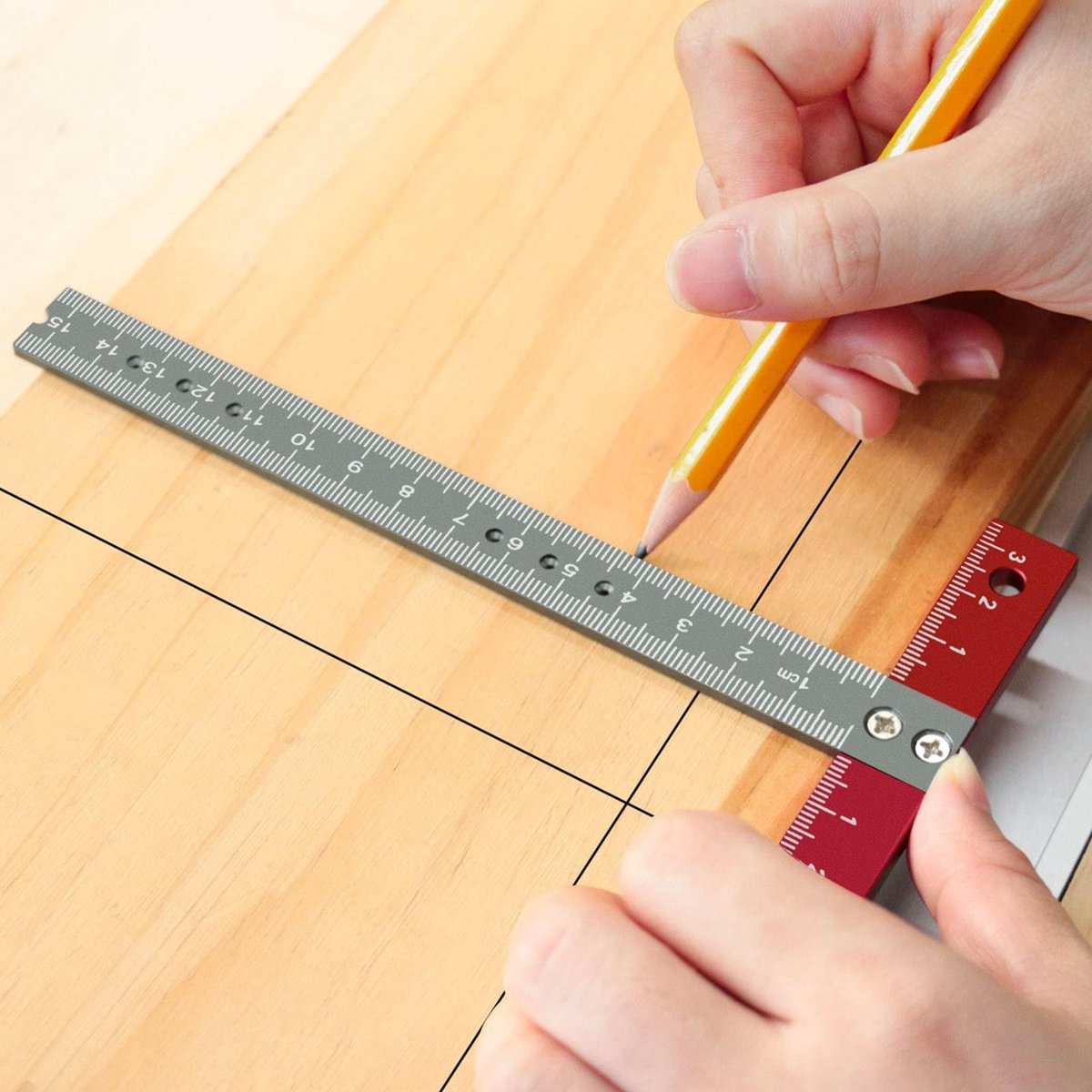 Dailygoods - Metalen Regel van Aluminiumlegering voor Precisie Tekenwerk