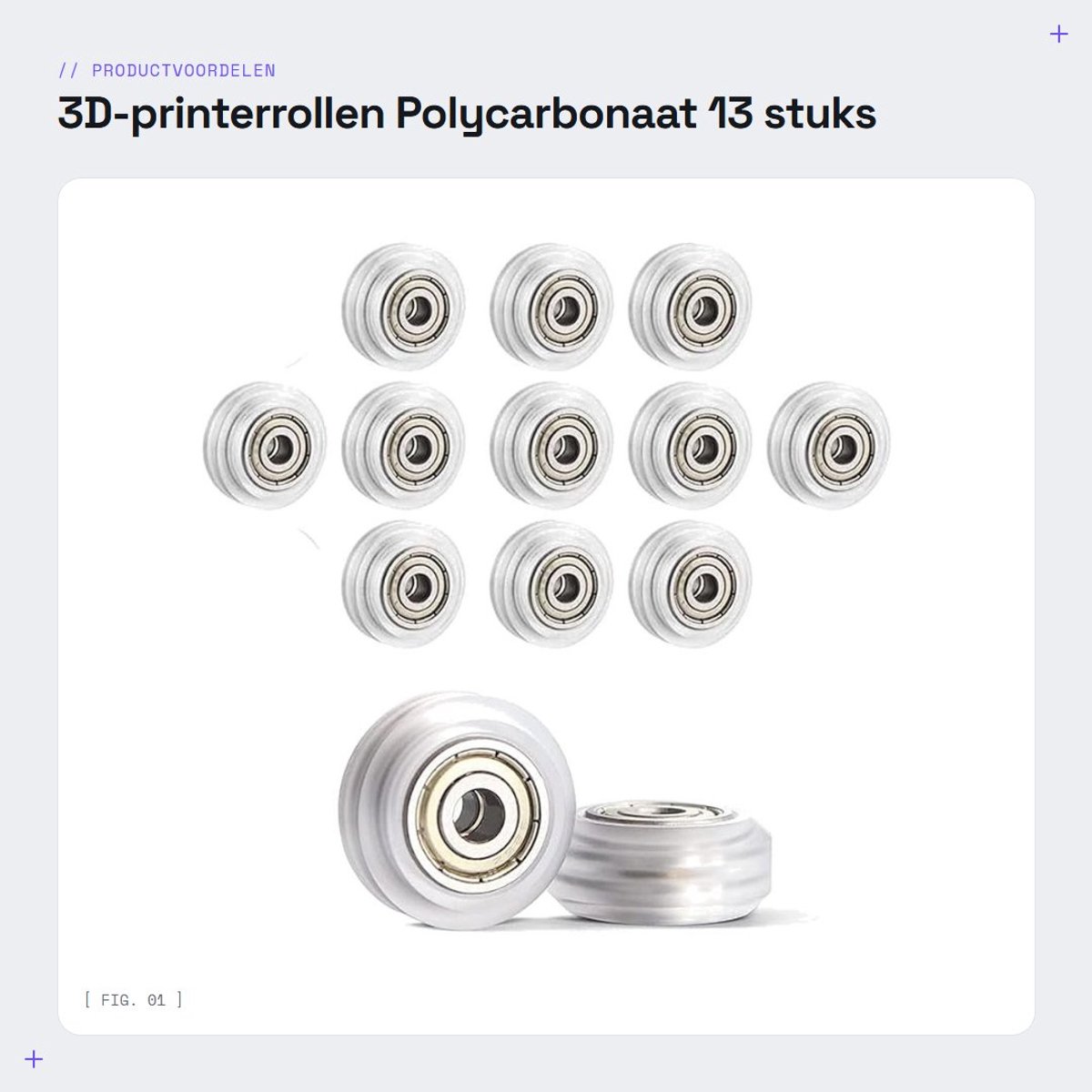 Dailygoods- Wielen set van 13 - Polycarbonaat - 625zz - V-slot vervangingen - Duurzaam - Buitendiameter 24mm - 3D-printerrollen