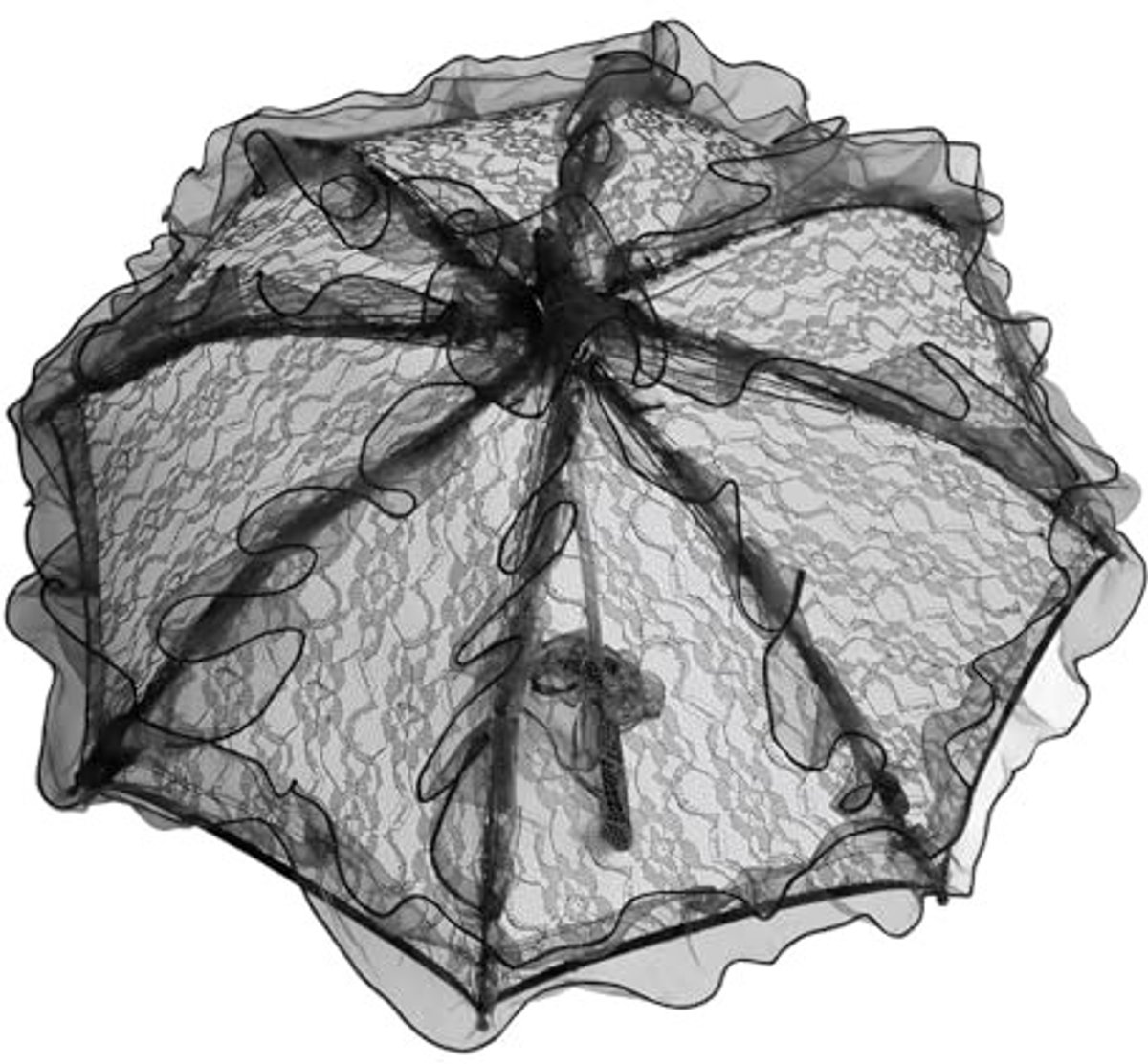 Dailygoods- Parasol handgemaakt - Kantparasol - Decoratie bruiloft - Vintage parasol - Fotoshootaccessoire - Elegante afwerking - Paraplu