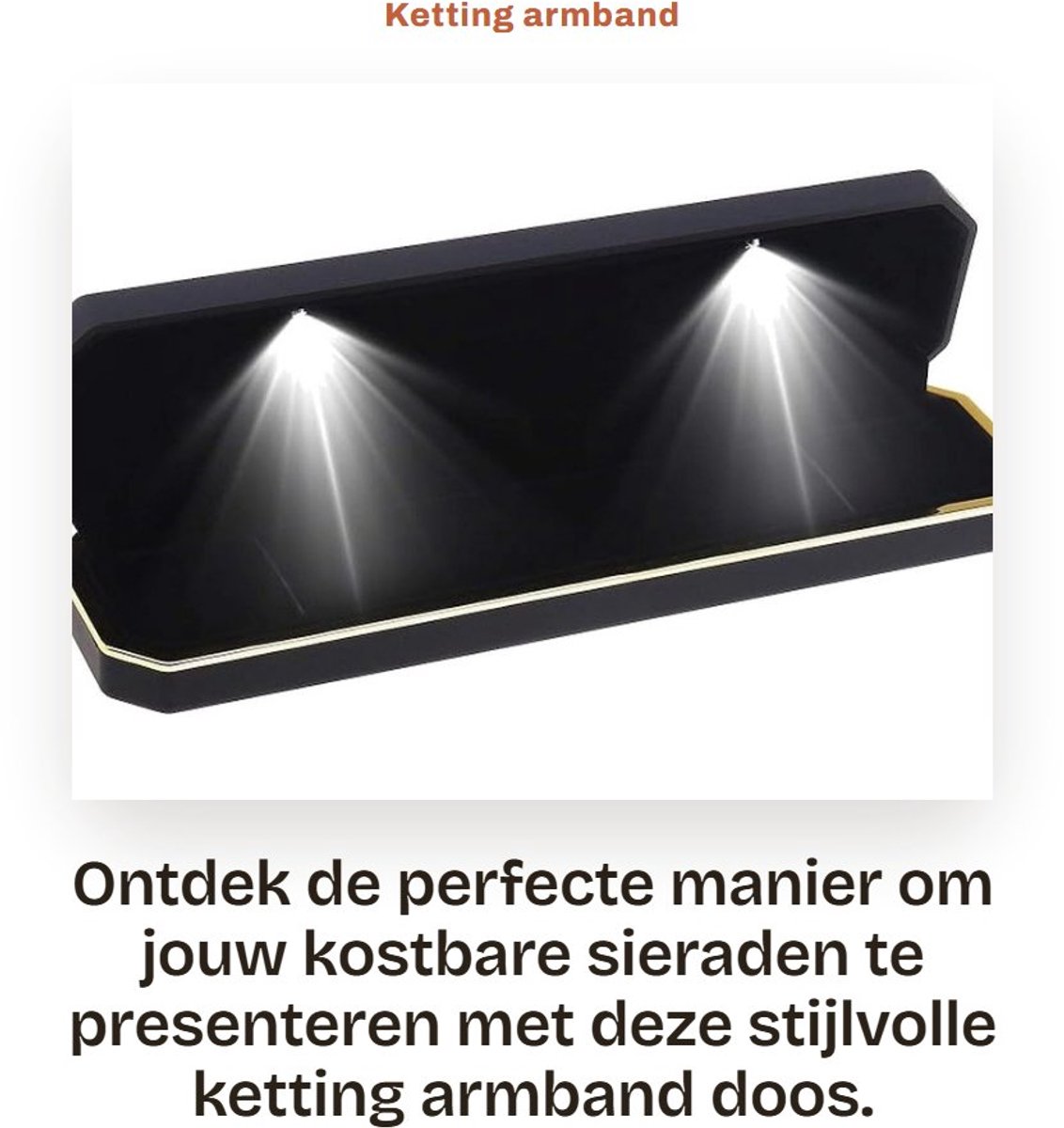 Dailygoods - Ketting armband doos - LED Geschenken - Elegant en plechtig - Zwart - Bruiloft - Geschikt voor Dames - Display voor sieraden