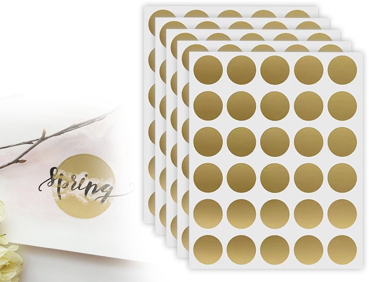Dailygoods- Krasstickers Set van 150 - Gouden Ronde Krasstickers - 25 mm Etiketten - Bruiloft - Krasbaar Ontwerp - Perfecte Maat - Kraslabel