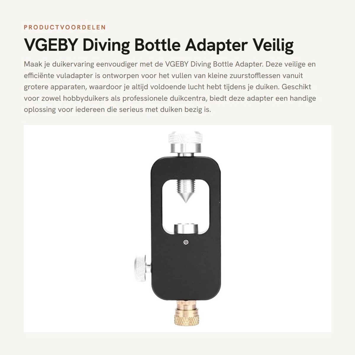 Dailygoods - Diving Bottle Adapter - Veilig en Efficiënt Vuladapter voor Duikuitrusting