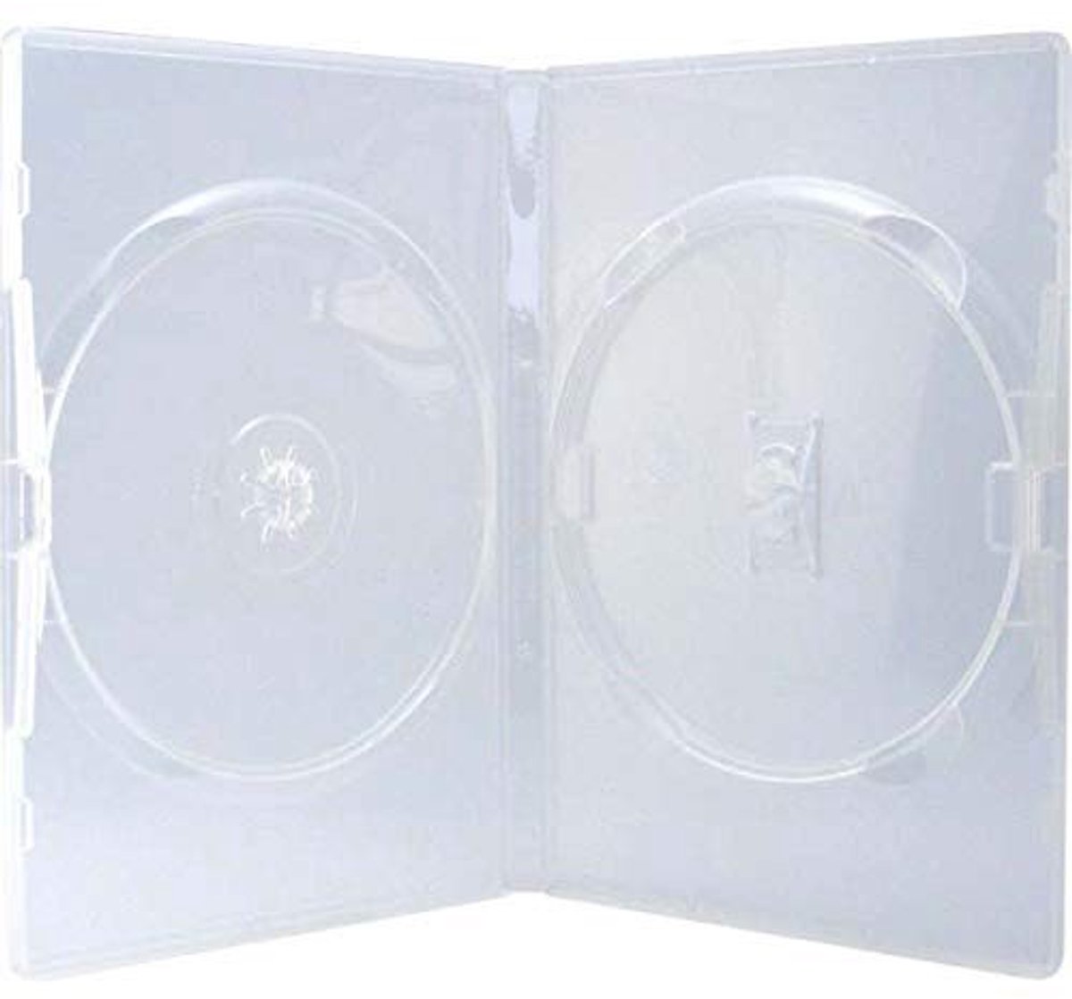 Dailygoods- DVD Case - Dubbel Transparant - 14mm Rug - Voor 2 Schijven - Milieuvriendelijk - Inclusief Inlay Cover - Dvd Hoes