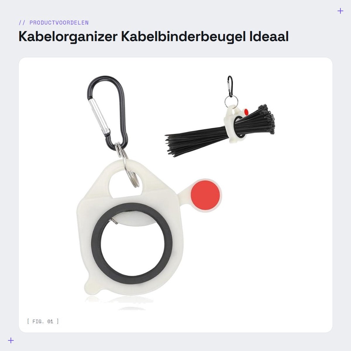 Dailygoods - Kabelorganizer - Kabelbinderbeugel - Ideaal voor thuis en onderweg - Wit - Kabelbinderspanner - Handig voor kabelbeheer - Geschikt voor d...