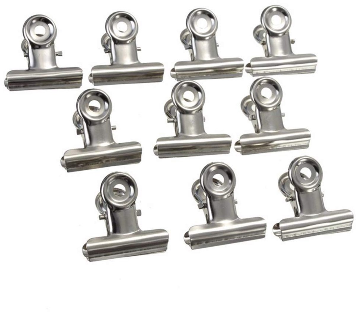 Dailygoods- Binder Clips 22MM - Roestvrij Staal - Antiroest - Klemmen - 6 Stuks - Sterke Grip - Veelzijdig Inzetbaar - Papieren Klemmen