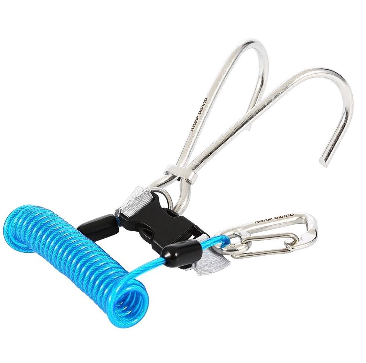 Dailygoods- Duikhaak Professionele Rubber Coating - Onderwaterhaak - Roestvrij Staal - Antislip Grip - Quick Release - Veiligheid en Comfort - Duikhaakje
