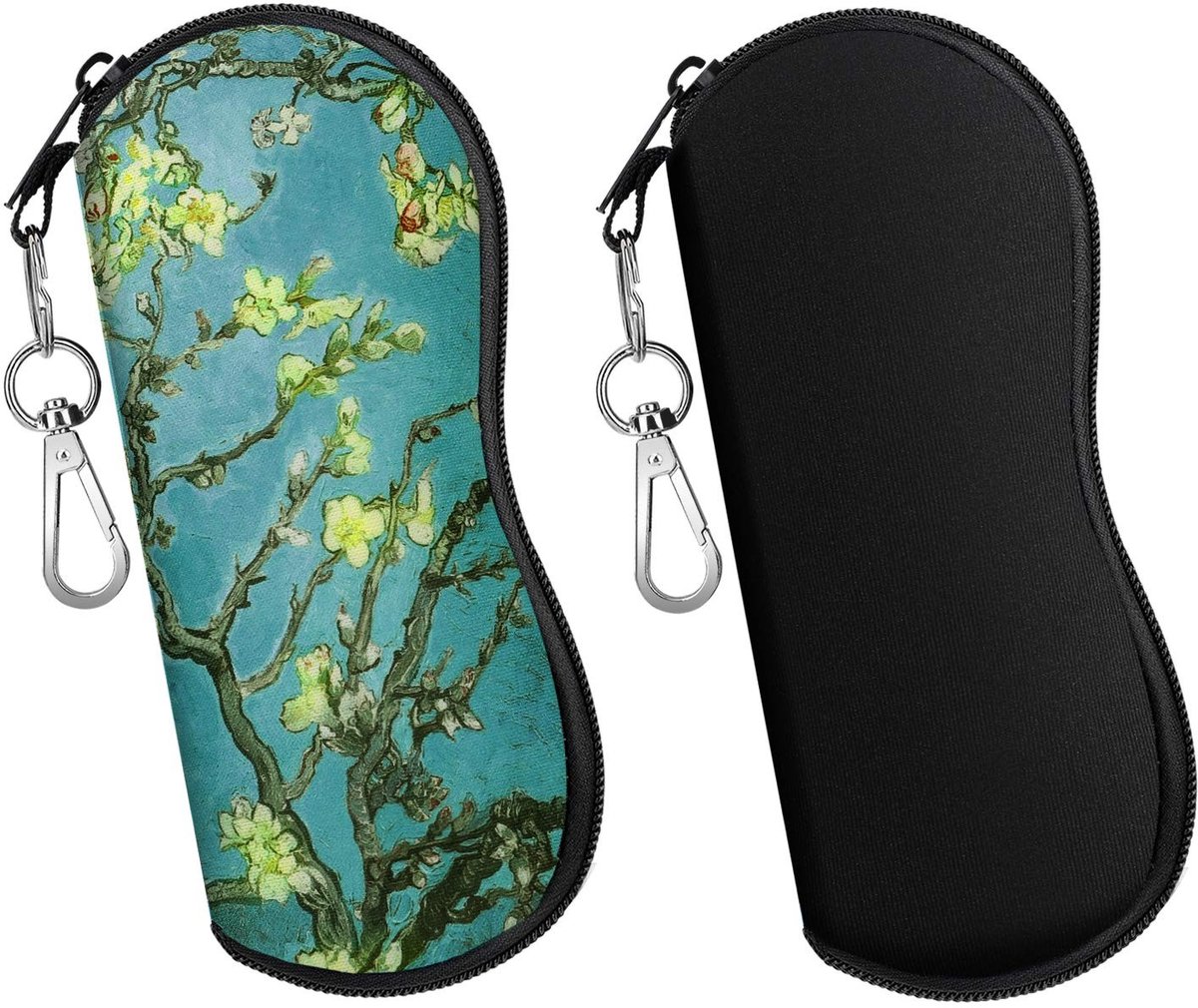 Dailygoods- Brilcase - Zachte Neopreen Tas - 2-Pack - Beschermend - Lichtgewicht - Draagbaar - Voor Brildragers - Brillenet