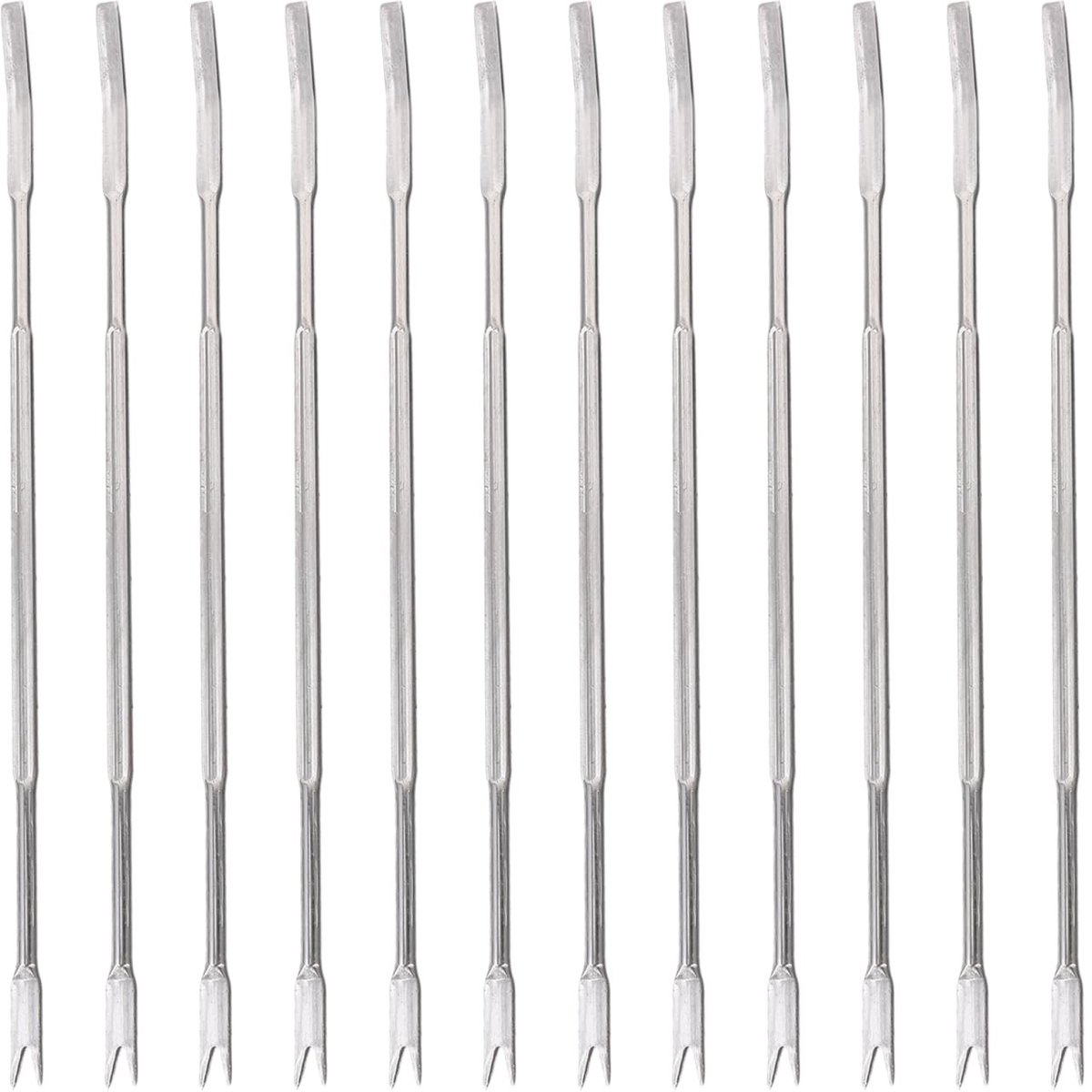 Dailygoods- Krabvork 12 Stuks - Roestvrij Stalen Gereedschap - Ergonomisch Design - Voor Zeevruchten/Schaaldieren - Makkelijk te Reinigen - Elegant Ontwerp