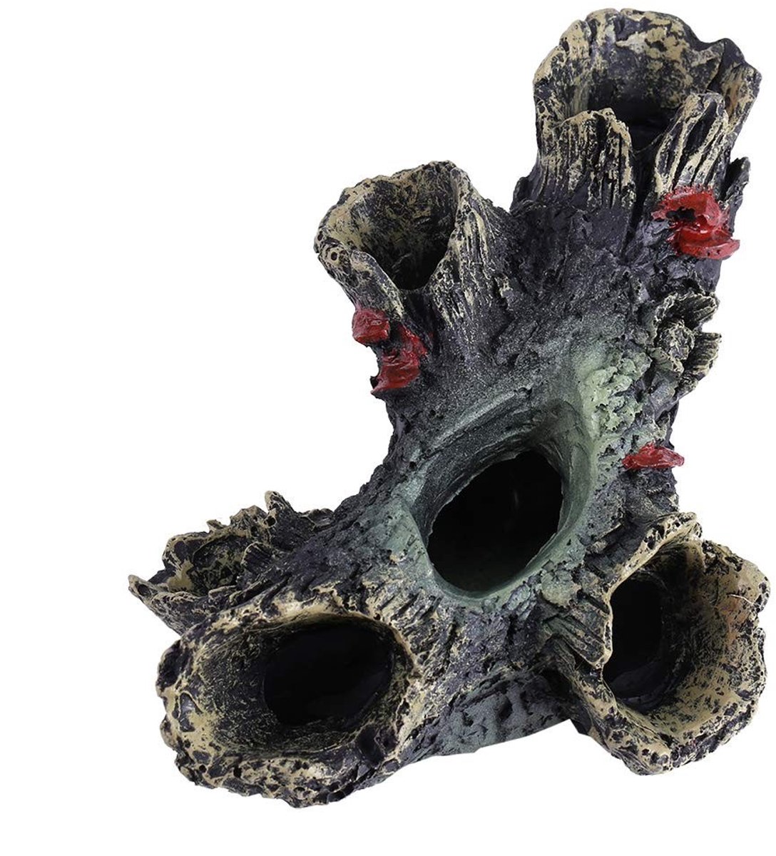 Dailygoods- Boomstam Ornament Realistisch - Hars Decoratie - Aquarium Accessoire - Onderwaterwereld - Niet giftig - 5,7 cm x 6,4 cm x 13,3 cm - Aquariumdecoratie