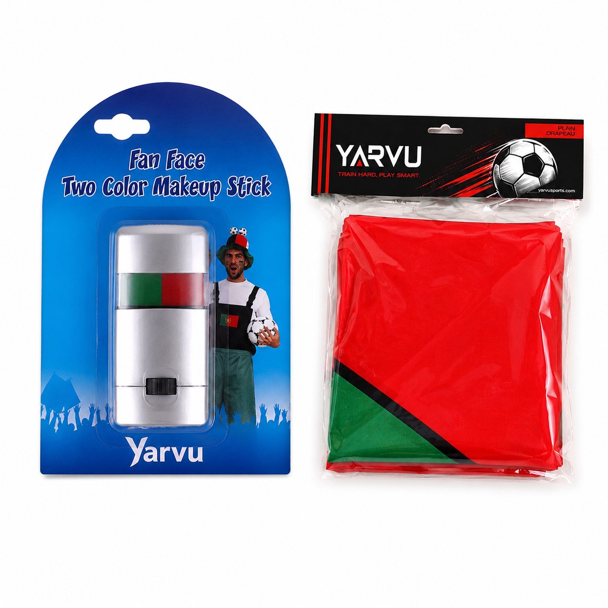 Yarvu ® - Marokkaanse Vlag 90*150 cm + Face Paint - Rood Groen Make Up stift - Bundel - Maroc - Face Paint - Vlag Marokko - Flag Morocco - Maroko - Maghreb - WK 2026