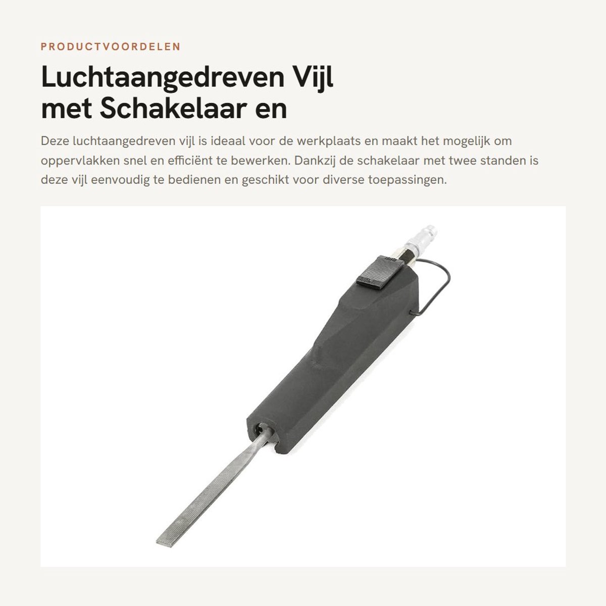Dailygoods - Luchtaangedreven Vijl met Schakelaar en Diverse Vijlen