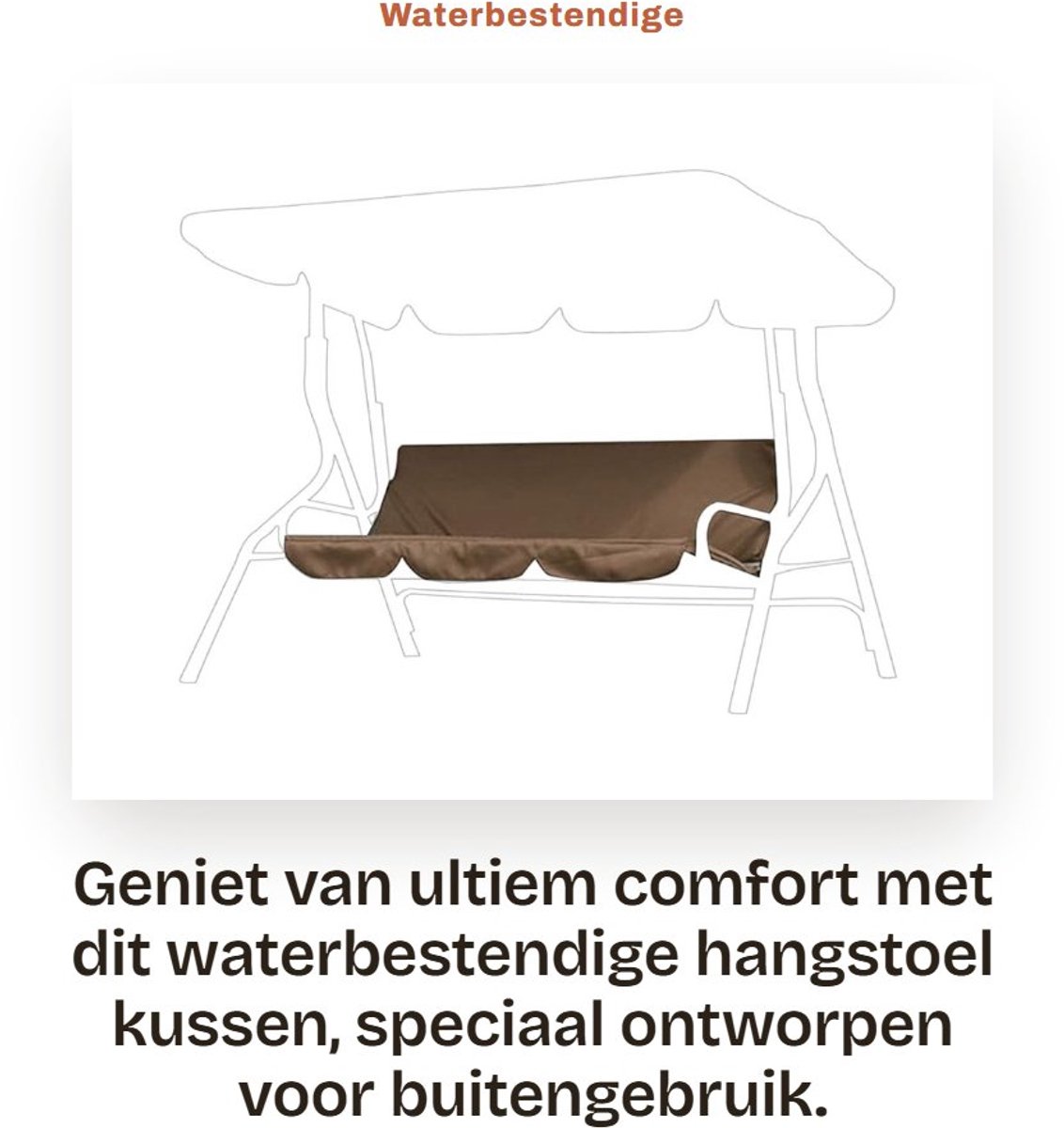 Dailygoods- Hangmatkussen Waterdicht - Tuinkussen - Zitkussen - Beschermkussen - Buiten - 3 Zits