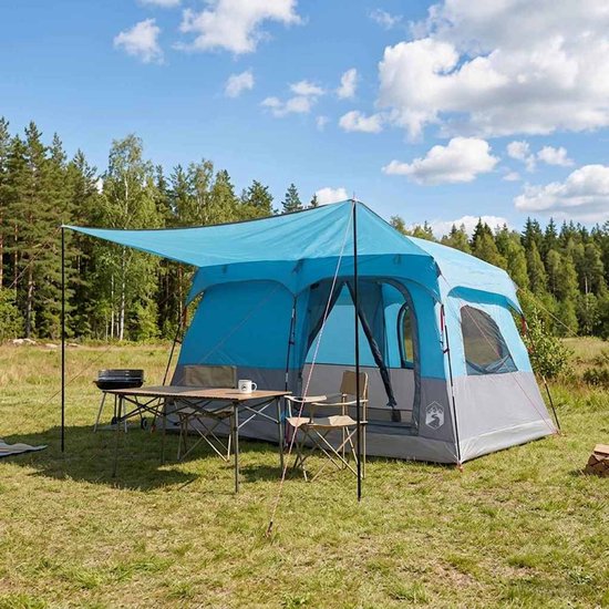 vidaXL - Familietent - 8-persoons - Blauw - Polyester van Vidaxl — afbeelding 3