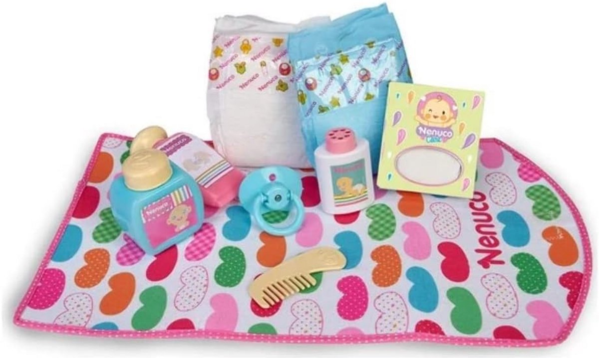 Poppen Luiertas - Accessoire tas - Poppen verzorgen - Bevordert vaardigheid - 32 x 4 x 29 cm - Multicolor