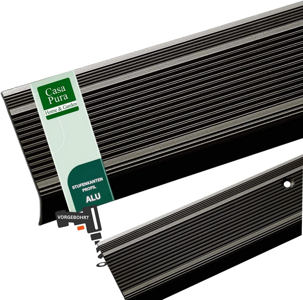 Trapprofiel Aluminium - Trapneus Profiel - Trap Beschermen - Geperforeerd voor Schroeven - 90 cm - Bronskleurig