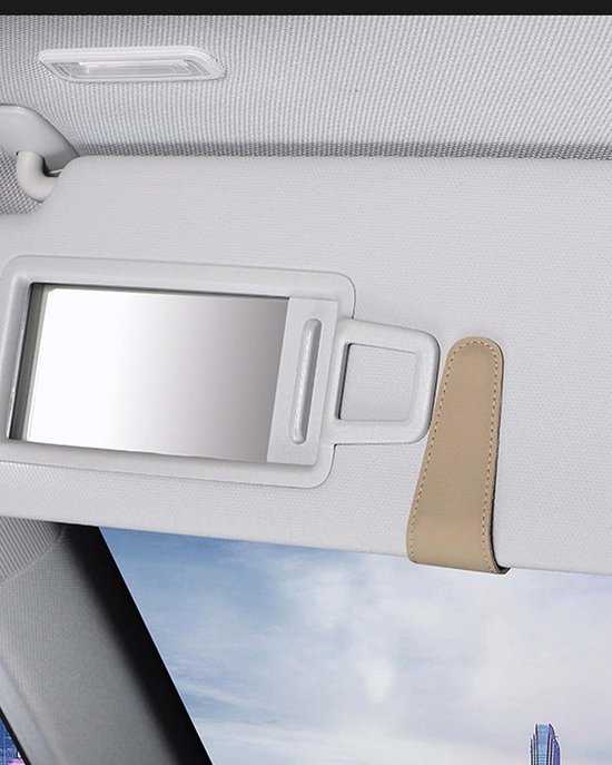 Brillenhouder voor Auto Zonneklep, Leer Zonnebrilhouder voor Autobrilhouder, Autovizier, Brilhouder, Clip voor Zonneklep, Zwart — afbeelding 3