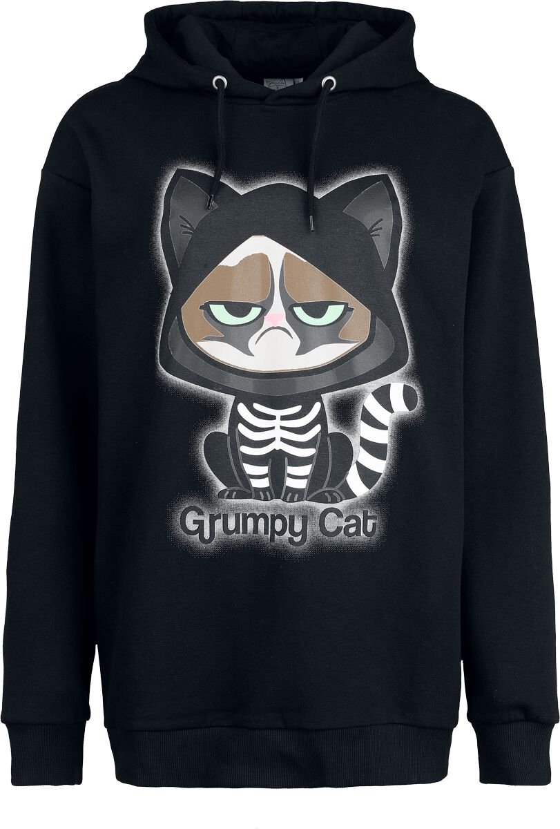 Grumpy Cat Grumpy Cat - Oversize Dames Trui met capuchon - zwart - S