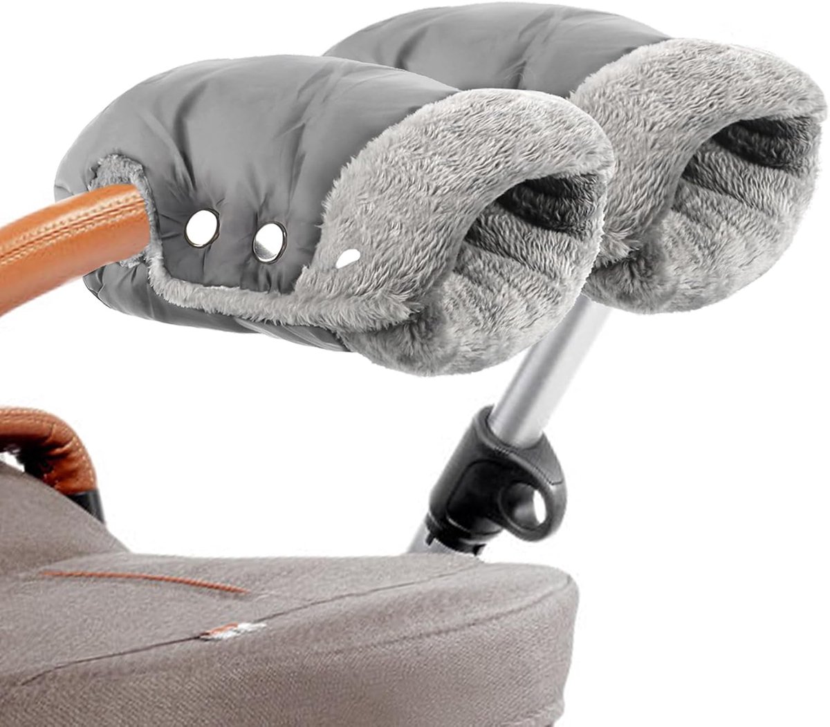 Kinderwagen Handwarmer - Handmof - Baby Wandelingen - Waterdicht Winddicht - Universele Maat - Zwart Grijs