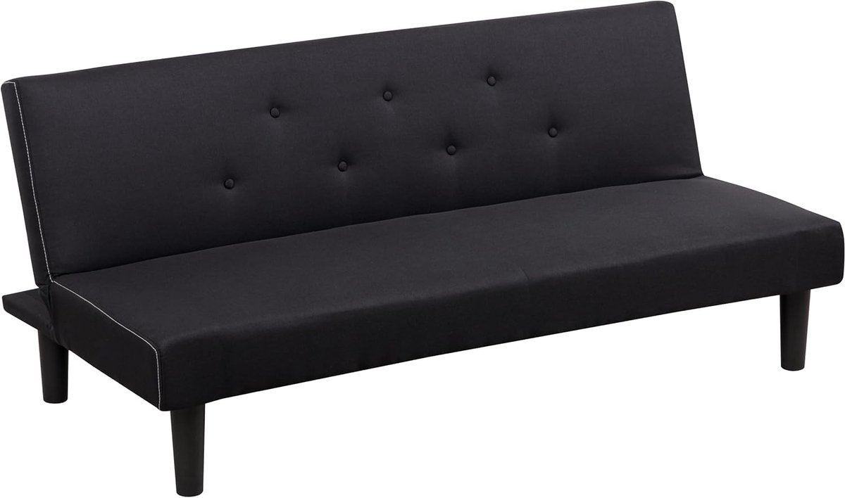 Stoffen slaapbank - Zetelbed - Extra slaapplaats - Om te zetten - 167 cm breed - Zwart