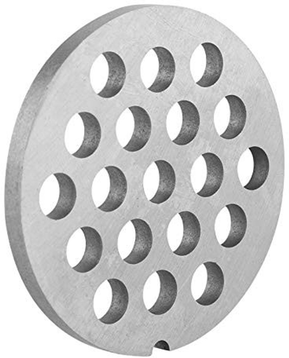 Dailygoods - Set van geperforeerde schijven en messen voor vleesmolen - Professionele reserveplaat - Zilver - Vleesmolen accessoires - Ideaal voor hak...