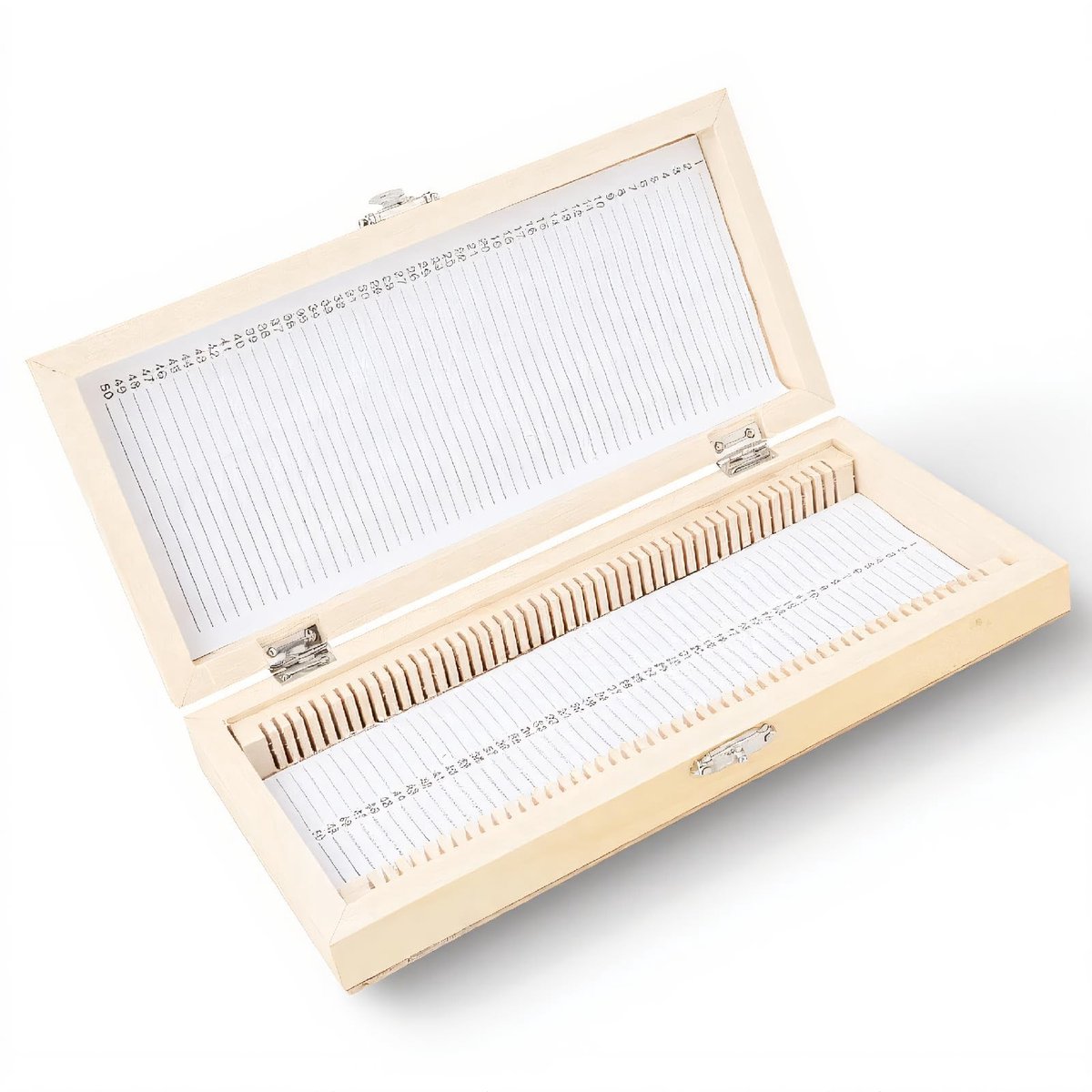 Dailygoods- Microscoopglazenhouder Houten Box voor 50 Stuks - Microscoopglazen - Metalen Gesp - Voorbereide Monsters - Duurzaam Ontwerp - Innovatief Design - Dia-opbergdoos