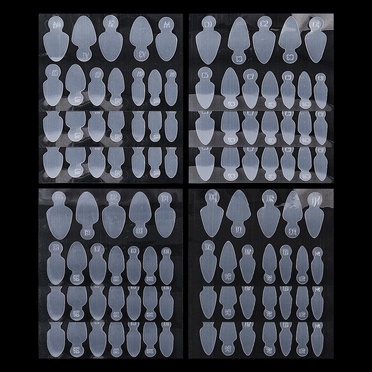 NTH products- Nail Stickers - Set van 144 - Franse Tip Vormpads - Zachte Siliconen Vormen - Opbergdoos - Snelle Applicatie - Nail Molds