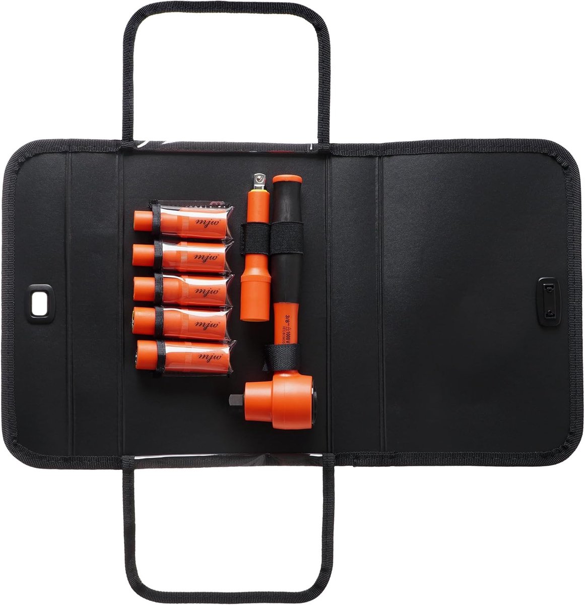 Geïsoleerde gereedschapset - Dopsleutelset VDE - Veilig klussen - 1000V isolatie - 3/8 inch - Zwart
