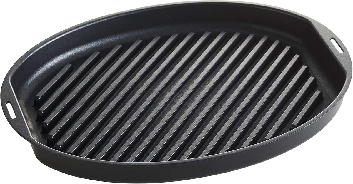 Grillplaat - Bakplaat - Gezellig Grillen - Voor Ovalen Platen - 40 cm - Zwart