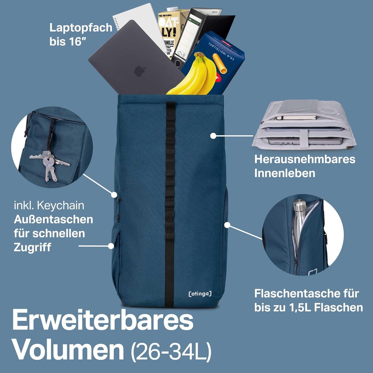 Fiets Fietstas Rugzak - Bagage Transporter - Fietsen en Reizen - 7 Seconden Omvormbaar - 34 Liter - Zwart