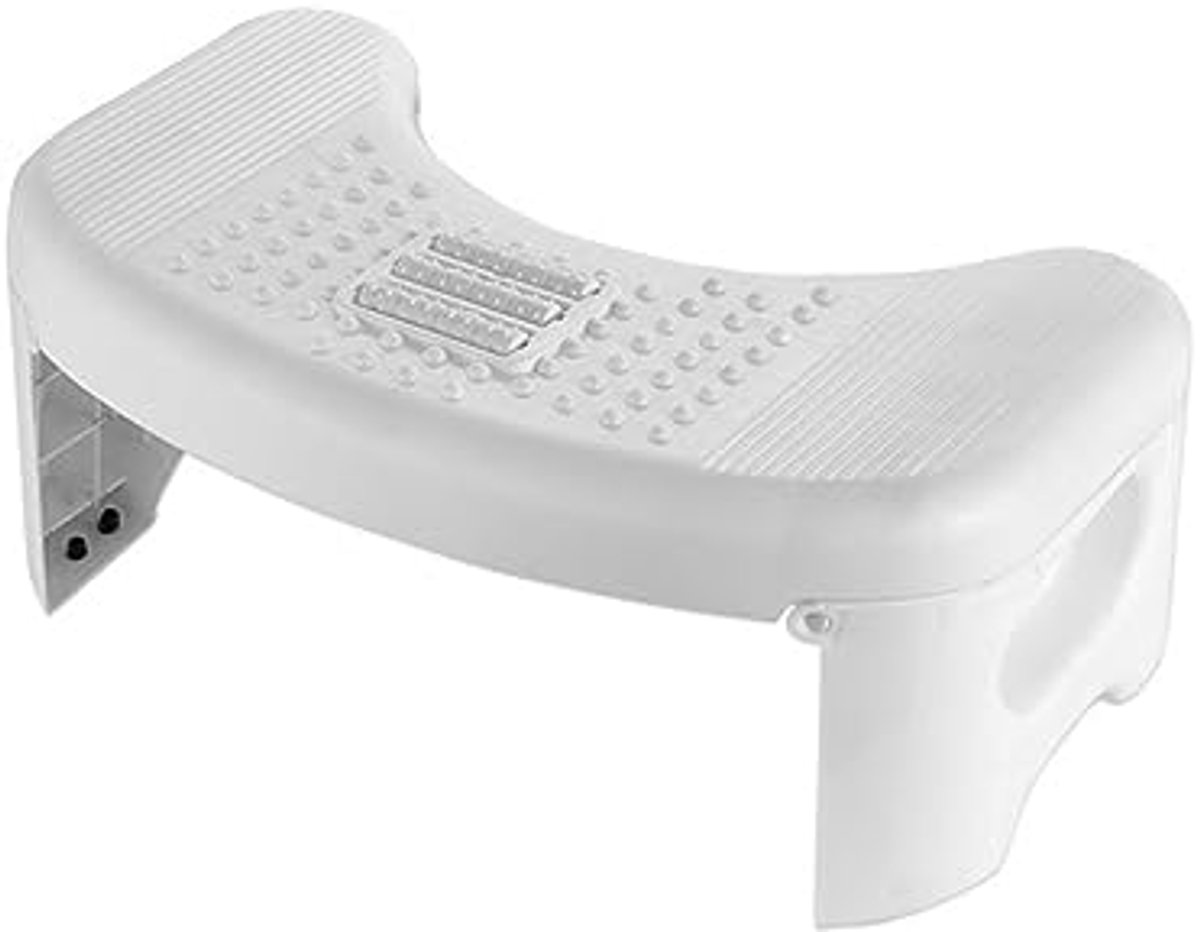 Opvouwbare toiletkruk - Kruk voor toilet - Comfortabel toiletbezoek - U-vormig ontwerp - 18 x 26 x 18 cm - Wit
