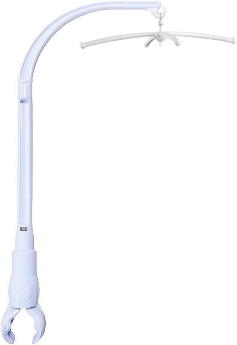 Wieg Mobiel Arm - Babyhanger Houder - Decoratie Maken - Verstelbare Klauw - 58 cm - Wit