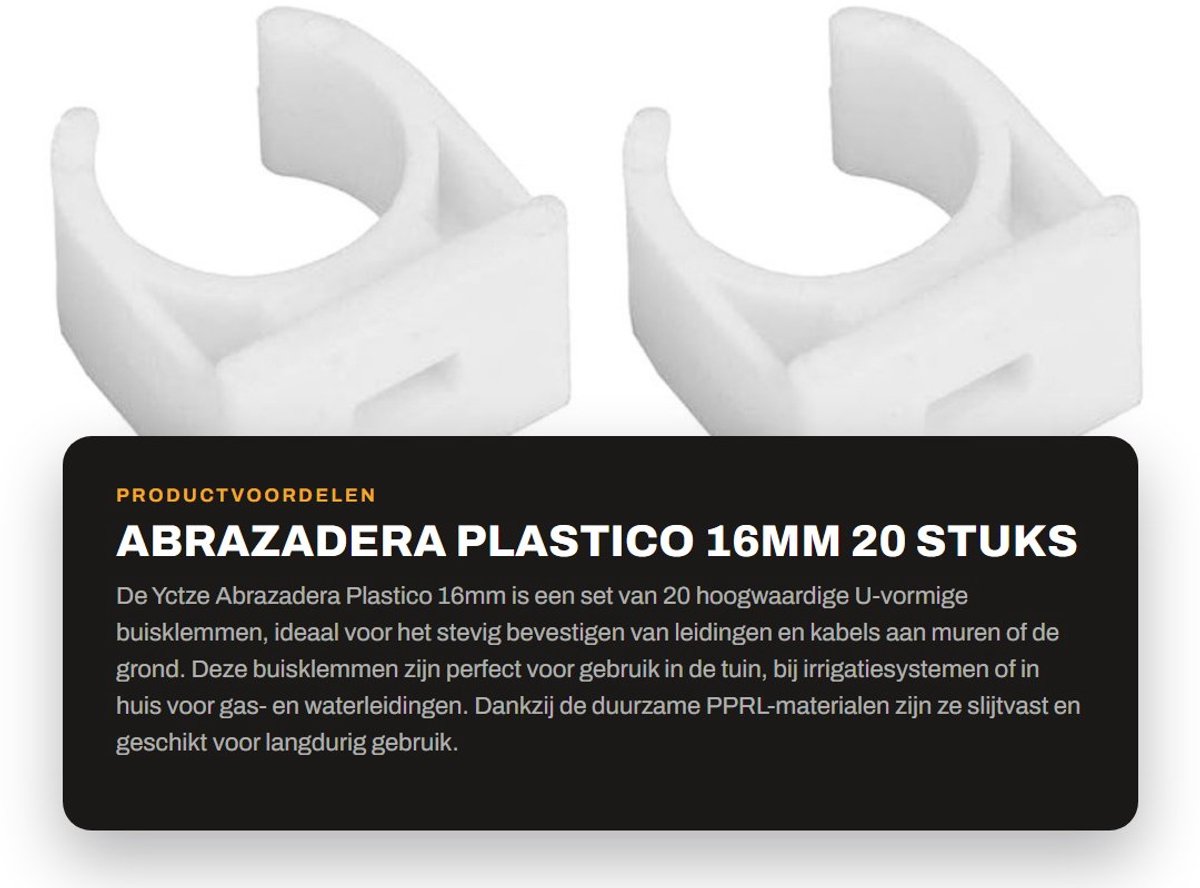 Dailygoods- Buisclip U-vormig - 20 Stuks - Voor PPR/PVC - Bevestigingsclips - Inclusief Schroeven - 16/20/25/32mm - Pijpenklem