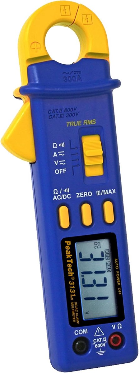 Stroomtang - Tangmeter Multimeter - Stroom Meten - True RMS - 300 A AC/DC - Blauw