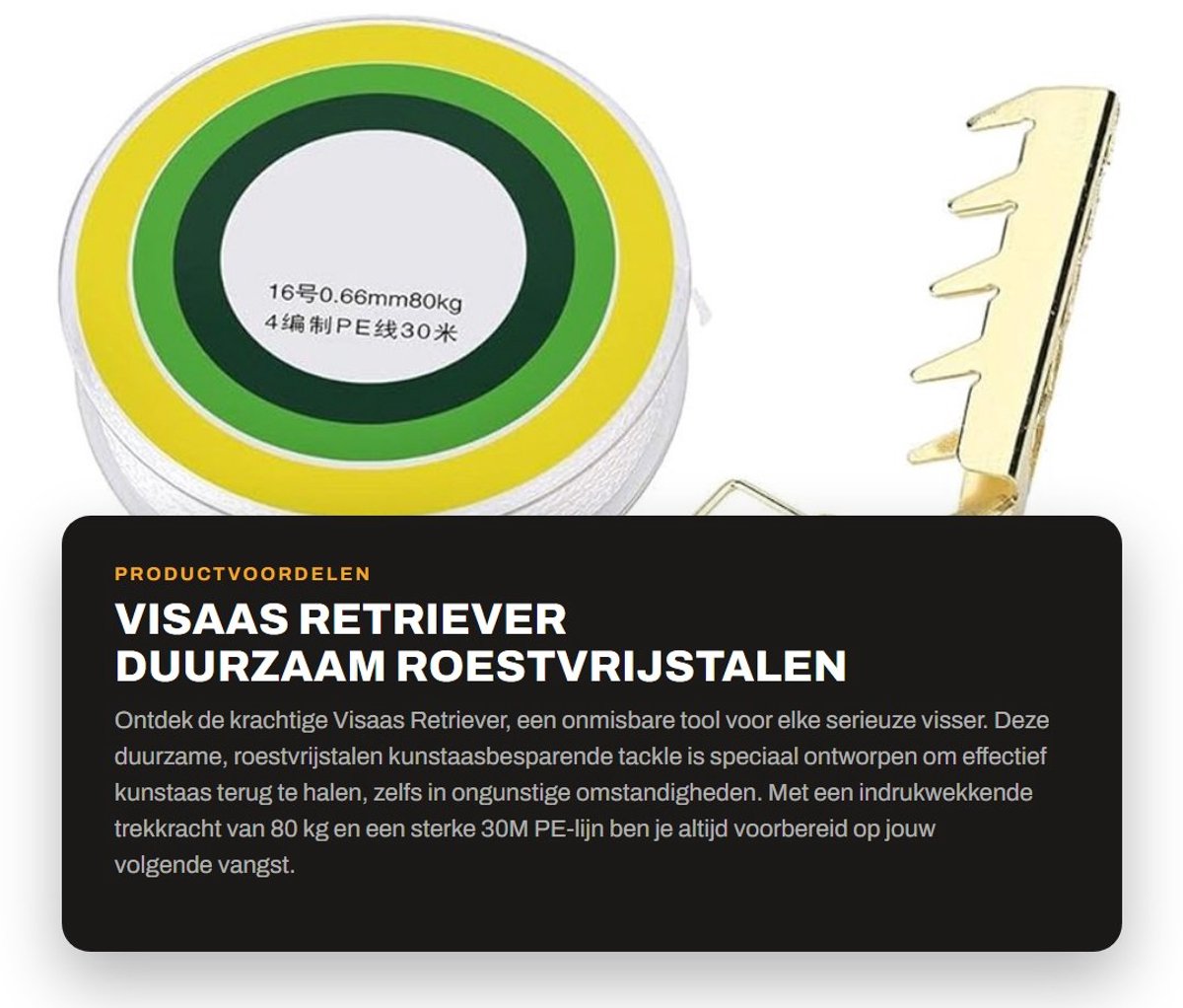 Dailygoods- Kunstaas Retriever - Duurzaam roestvrij staal - 30M PE-lijn - 80kg trekkracht - Anticorrosie - Effectief terugbrengen van aas - Visretriever
