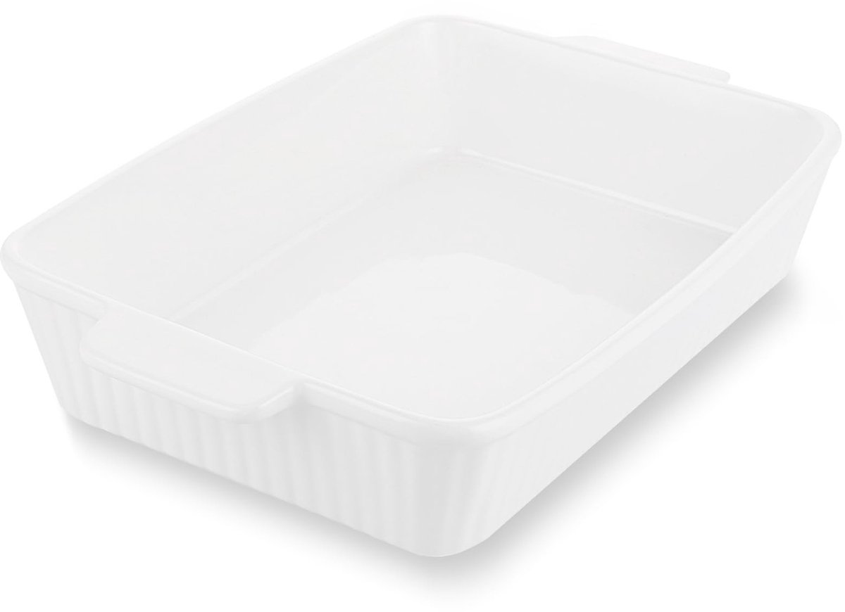 Dailygoods- Ovenschaal Groot 38 cm - Ovenschaal Keramiek - Ovenschaal voor 4-6 Personen - Ovenschaal voor Lasagne/Tiramisu - Inhoud 3 Liter - Krasbestendig en Glanzend - Bakschaal