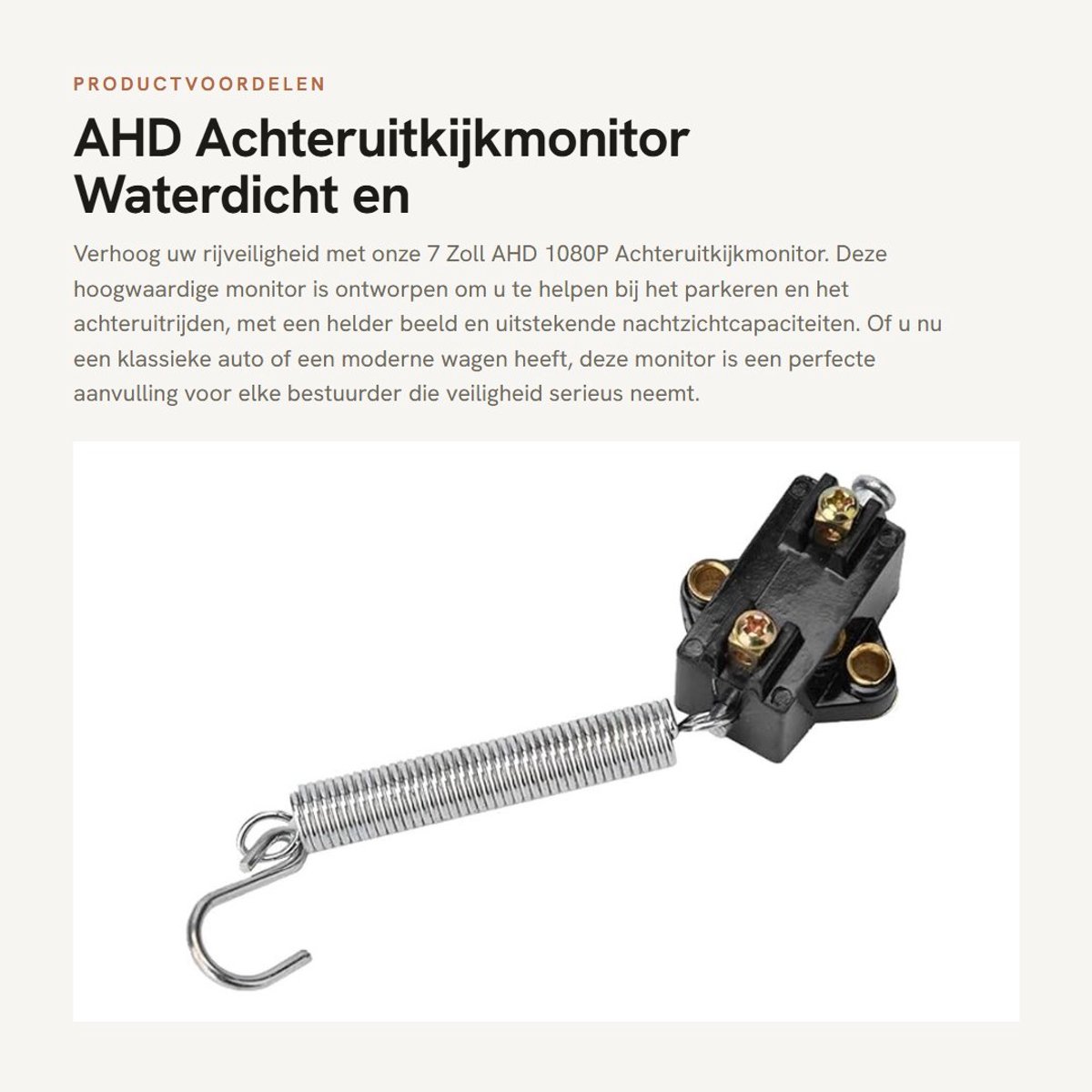 Dailygoods- Achteruitrijcamera 7 Zoll AHD 1080P - Draadloos - Waterdicht - Hoge kwaliteit - Eenvoudige installatie - Geschikt voor klassieke auto’s - Camera
